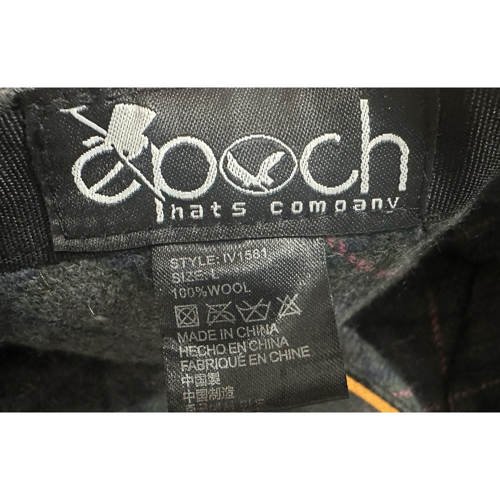 Epoch Hats Company Newsboy Hat 100% Wool Plaid Lining Cap Mens Size Large - Picture 7 of 9
